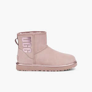 Ugg Classic Mini Rubber Logo Klassiska Stövlar Dam Rosa (819543BUL)